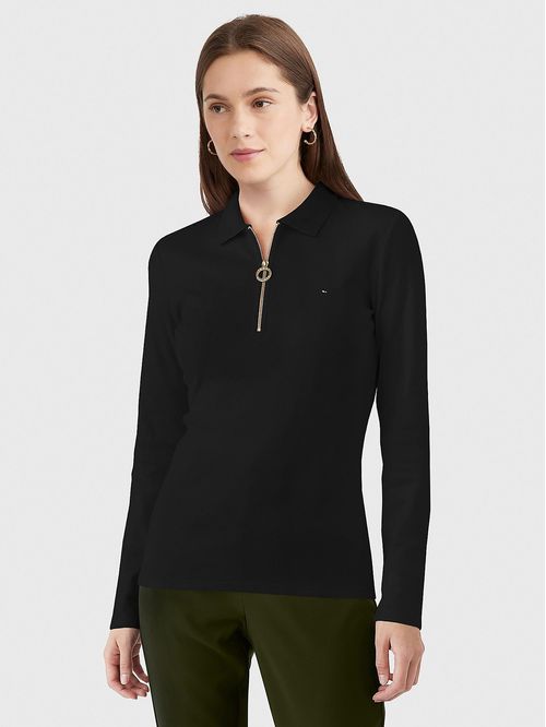 POLO W L/S MANGO ZIP POLO