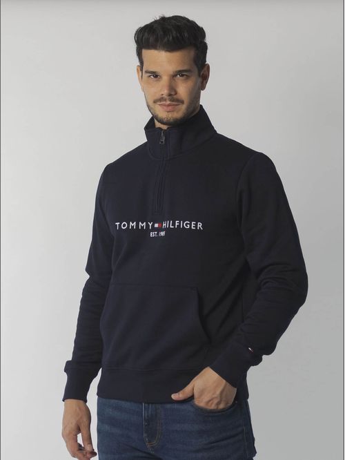 SWEATSHIRT M TOMMY LOGO MOCKNECK