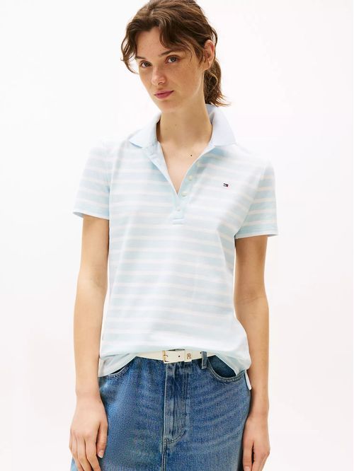 POLO W SHORT SLEEVE STRIPE POLO