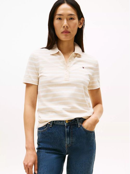 POLO W SHORT SLEEVE STRIPE POLO