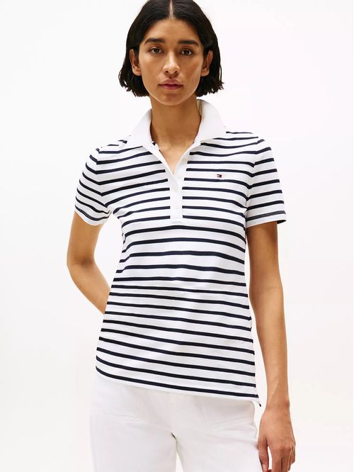 POLO W SHORT SLEEVE STRIPE POLO