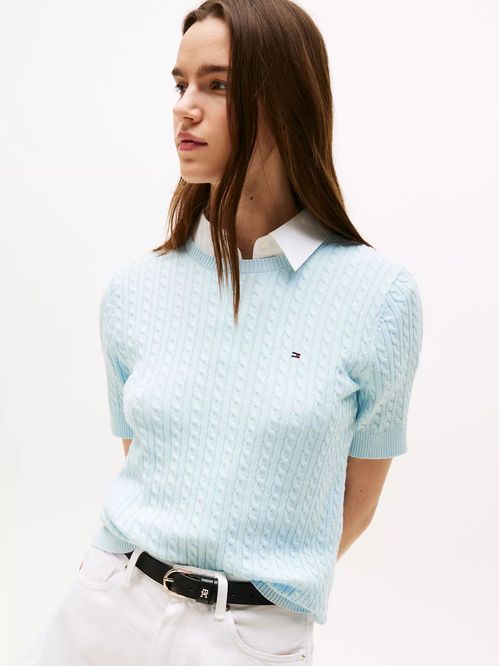 SWEATER W JENNY CABLE SS