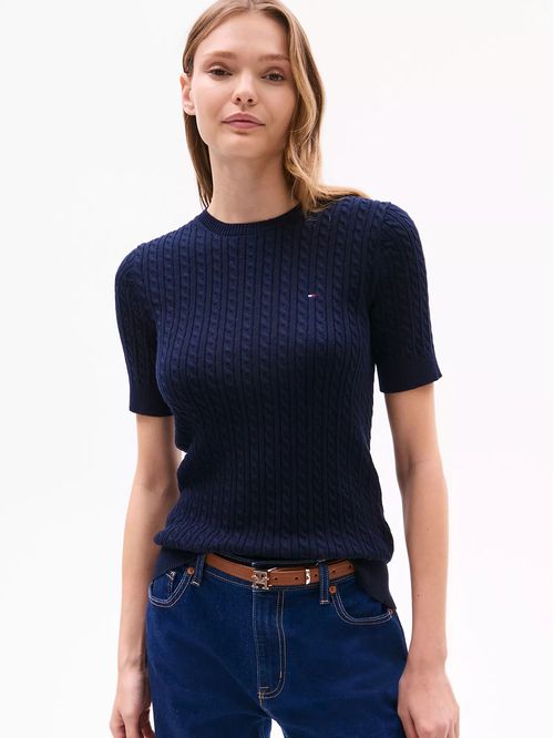 SWEATER W JENNY CABLE SS