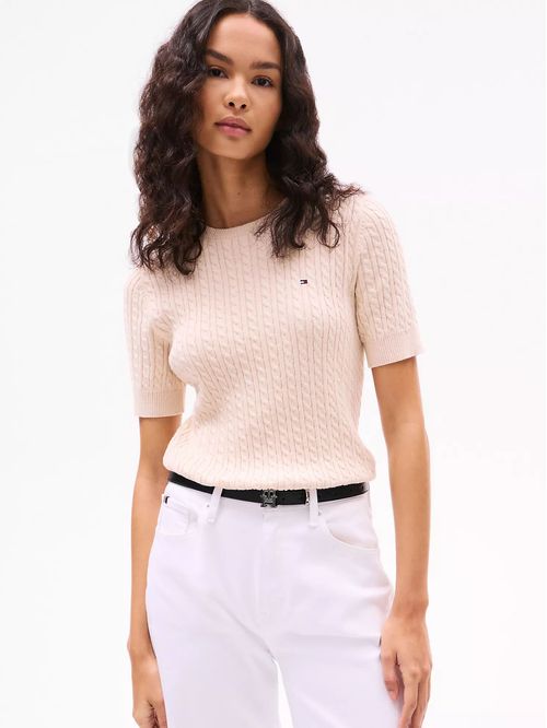 SWEATER W JENNY CABLE SS