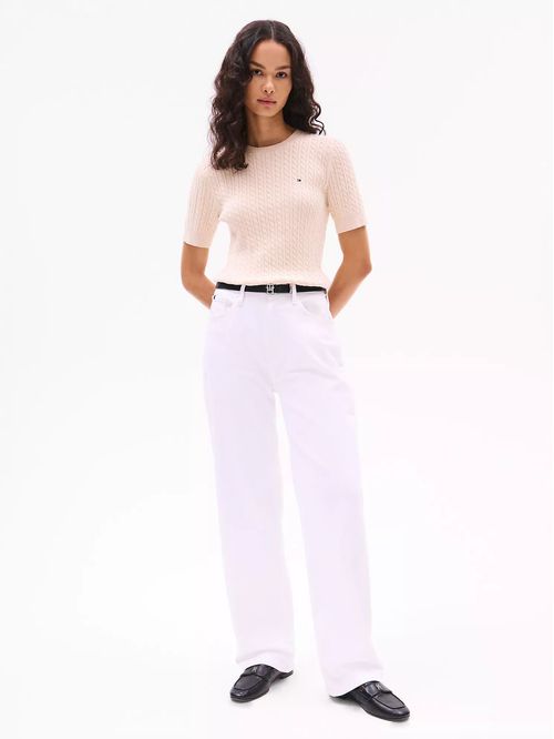 SWEATER W JENNY CABLE SS