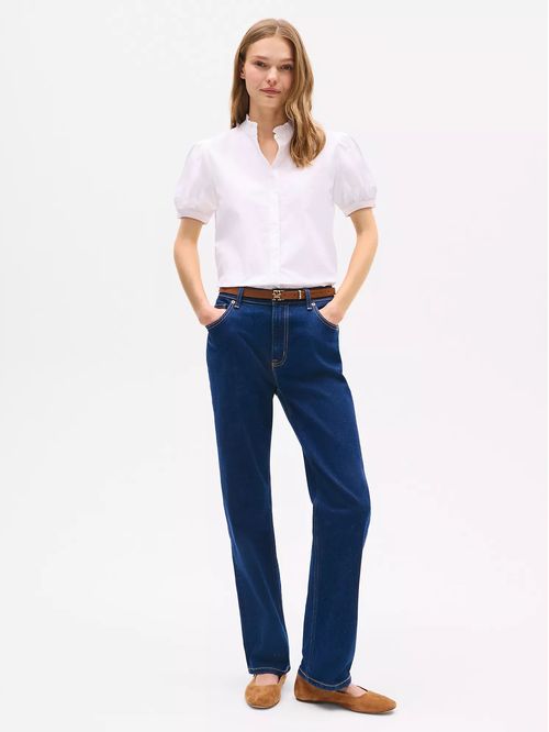 BLUSA W SS PUFF SLV SHIRT-SOLID