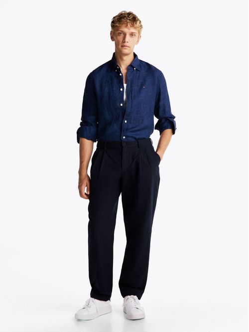 CAMISA PIGMENT DYE LINEN SOLID LS SHI TH