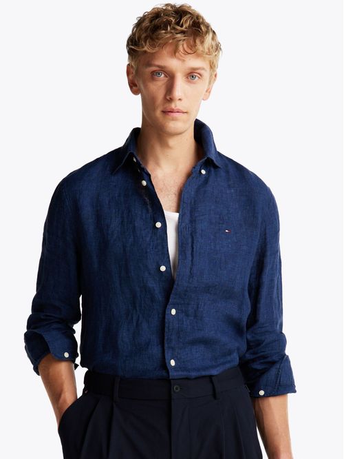 CAMISA PIGMENT DYE LINEN SOLID LS SHI TH