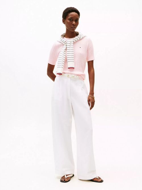 SWEATER W JENNY CABLE SS