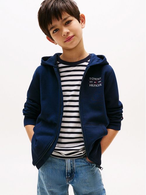 SWEATSHIRT TOMMY FLAG HILFIGER ZIP HOODIE