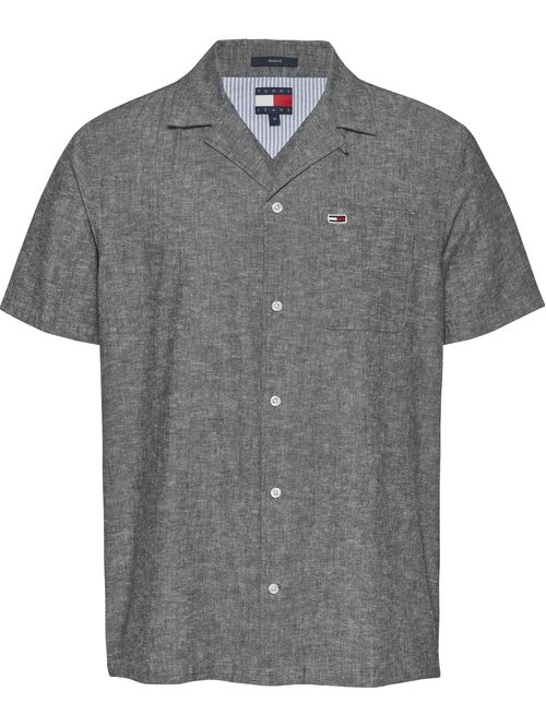 CAMISA TJM LINEN BLEND CAMP SS EXT