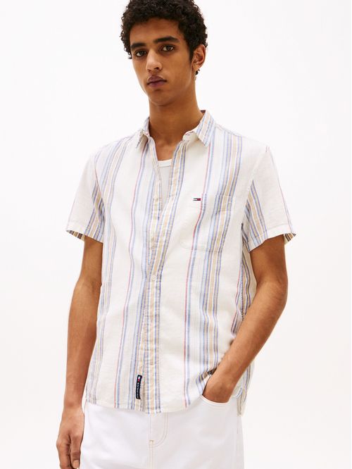CAMISA TJM REG SLUB STRIPE SS SHIRT E