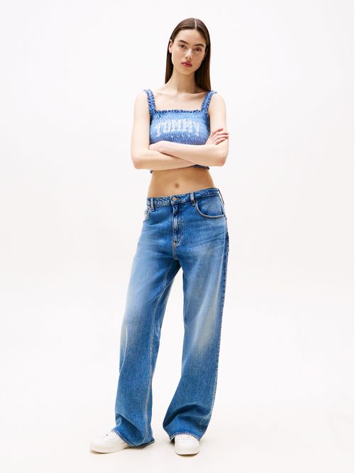 TOP TJW SMOCK VARSITY BRALETTE