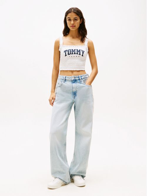 TOP TJW SMOCK VARSITY BRALETTE