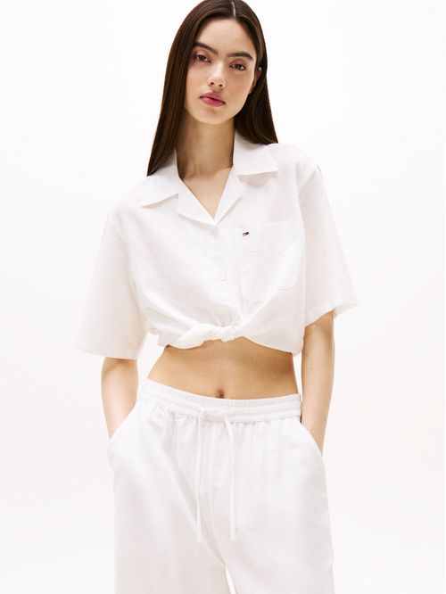 BLUSA TJW CRP LINEN SS SHIRT