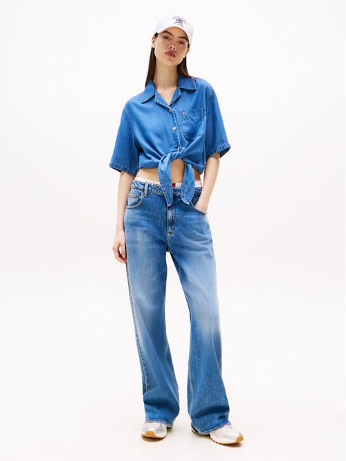 BLUSA TJW CHAMBRAY TIE SS SHIRT EXT