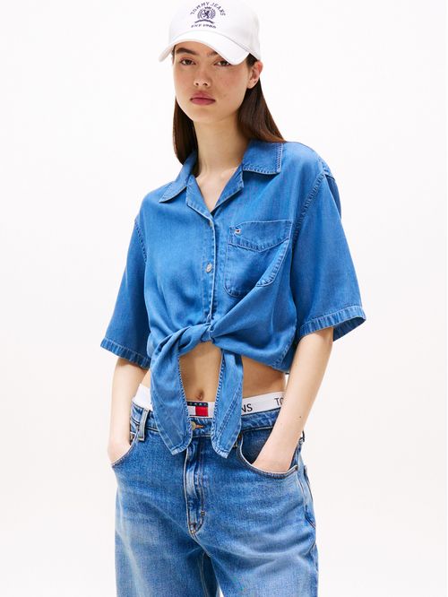 BLUSA TJW CHAMBRAY TIE SS SHIRT EXT