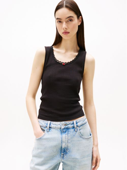 TOP TJW SLIM POINTELLE TANK TOP