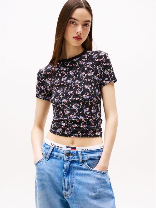 CAMISETA TJW SLIM RIB FLORAL AOP TEE