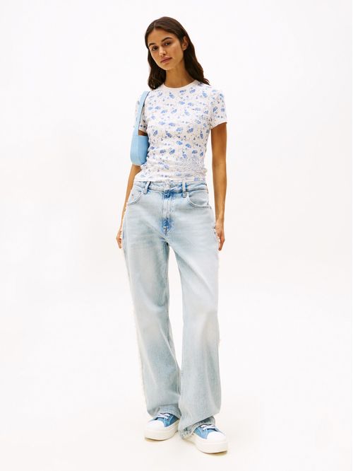 CAMISETA TJW SLIM RIB FLORAL AOP TEE