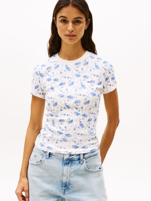 CAMISETA TJW SLIM RIB FLORAL AOP TEE