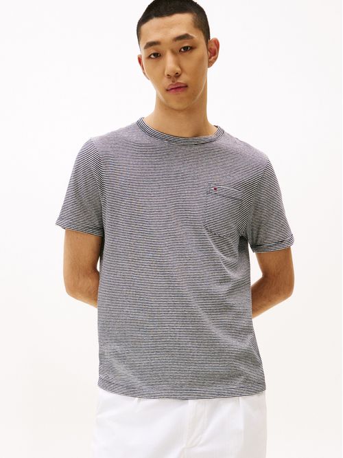 CAMISETA COTTON LINEN STRIPE TEE