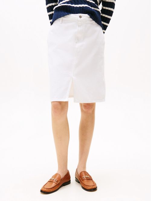 FALDA DNM KNEE STRAIGHT SKIRT RW WHI