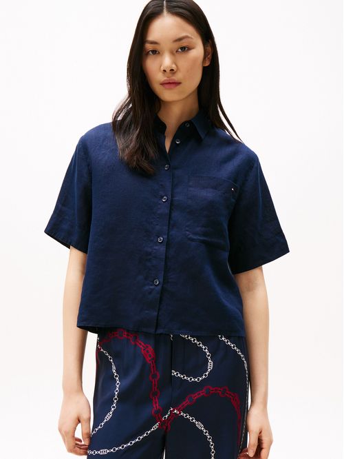 BLUSA ESS LINEN RELAXED S/S SHIRT