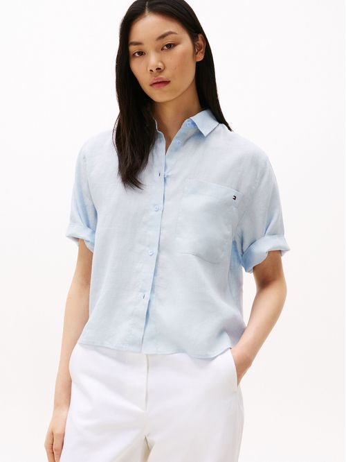 BLUSA ESS LINEN RELAXED S/S SHIRT