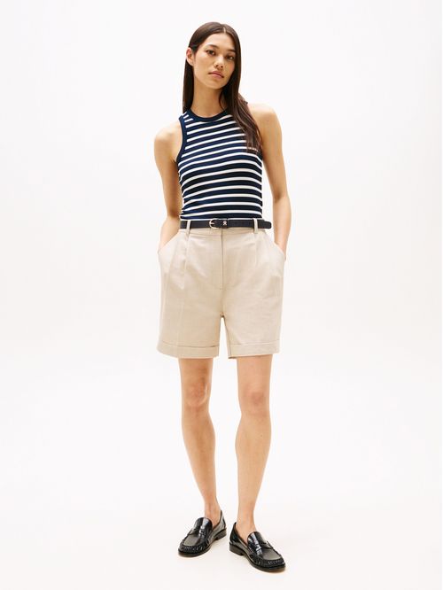 SHORT LINEN MIX PLEATED SHORT 2