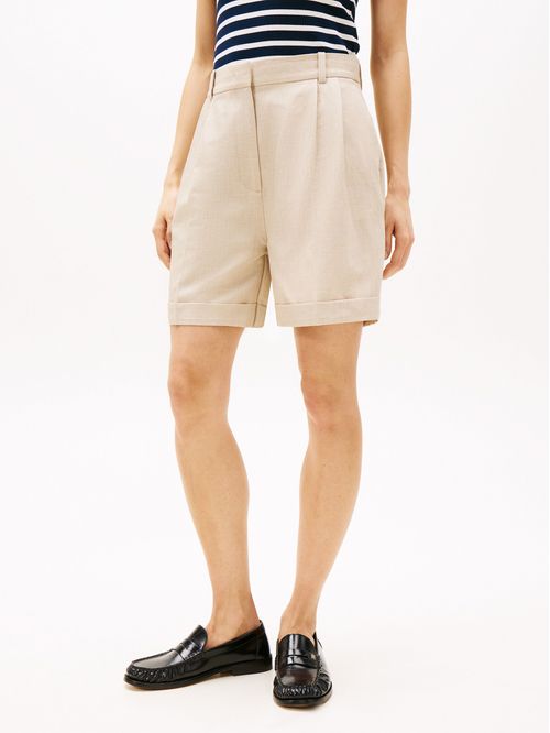 SHORT LINEN MIX PLEATED SHORT 2