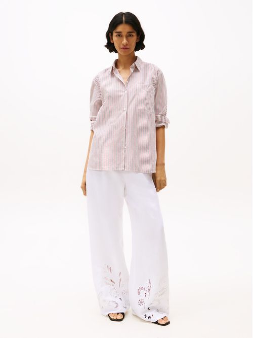 PANTALON BRODERIE ANGLAISE LINEN PANTS
