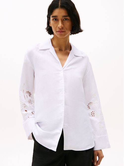 BLUSA BRODERIE ANGLAISE LINEN SHIRT