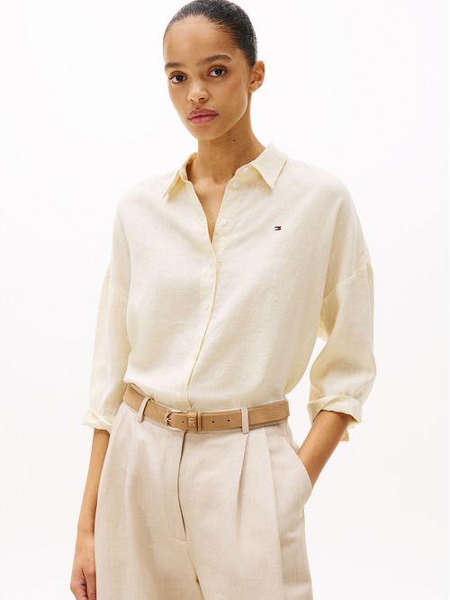 BLUSA ESS LINEN LOOSE 3-4 SLEEVE SHI