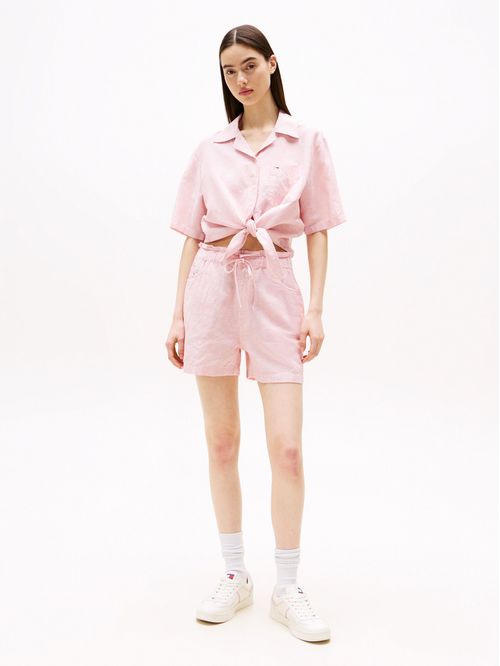 BLUSA TJW CRP LINEN SS SHIRT