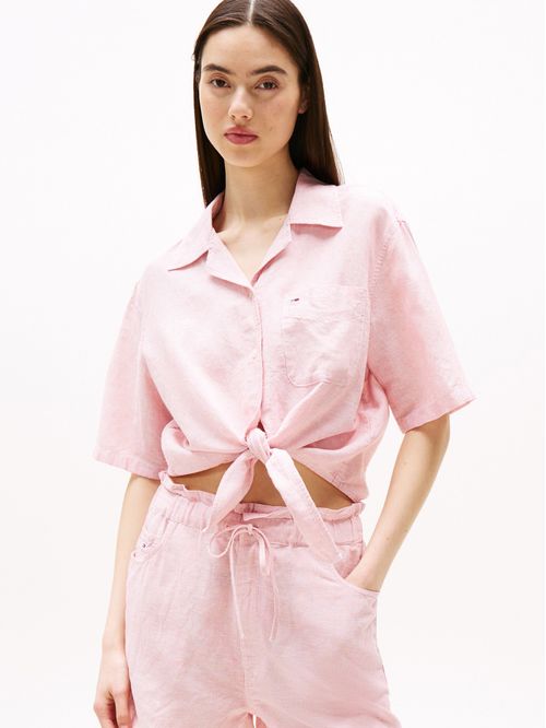 BLUSA TJW CRP LINEN SS SHIRT