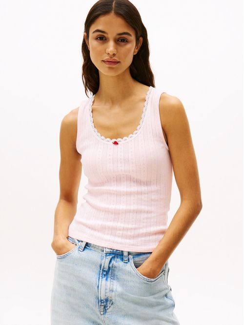 TOP TJW SLIM POINTELLE TANK TOP