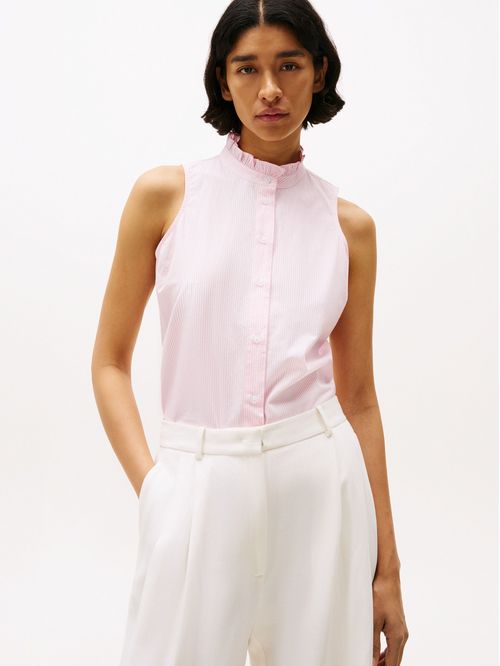 BLUSA CO STP S/L FRILL SHIRT