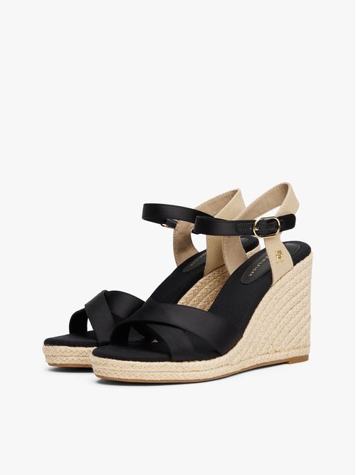 ALPARGATAS SATIN HIGH WEDGE ESPADRILLE