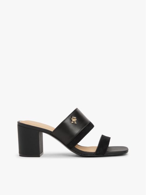 SANDALIAS LEATHER & SUEDE BLOCK HEEL MUL