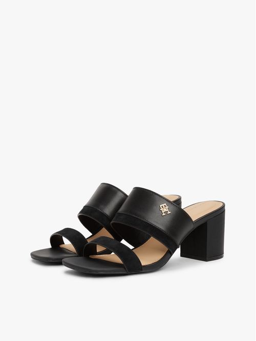 SANDALIAS LEATHER & SUEDE BLOCK HEEL MUL