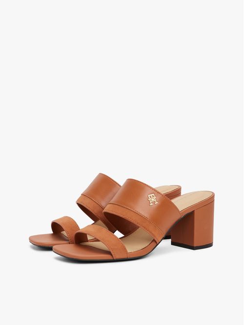 SANDALIAS LEATHER & SUEDE BLOCK HEEL MUL