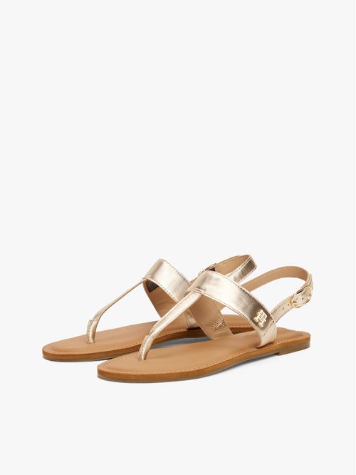 SANDALIAS METALLIC LEATHER THONG SANDAL