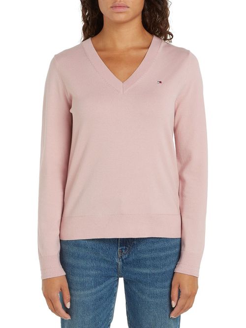 SWEATER CO JERSEY STITCH V-NK SWEATER TH