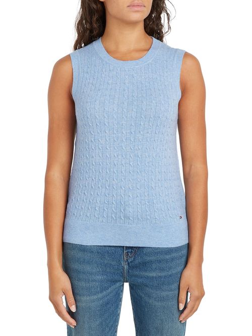 SWEATER MINI CABLE C-NECK TANKTOP TH