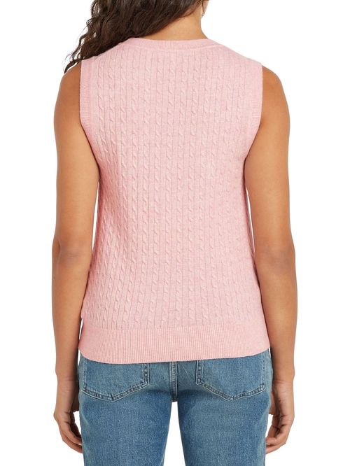 SWEATER MINI CABLE C-NECK TANKTOP TH