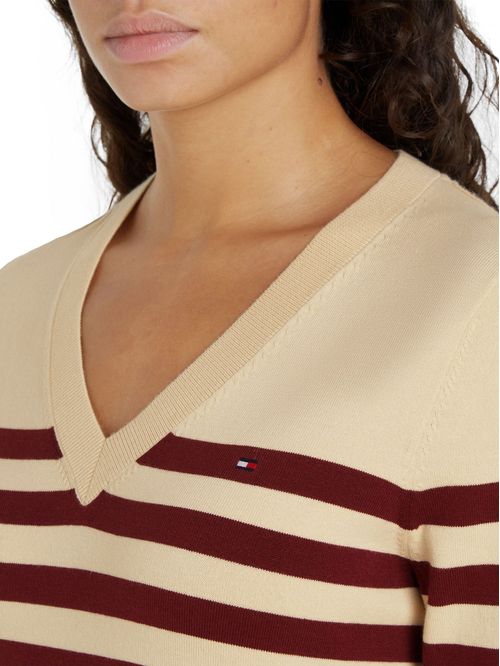 SWEATER CO JERSEY STITCH V-NK SWEATER TH