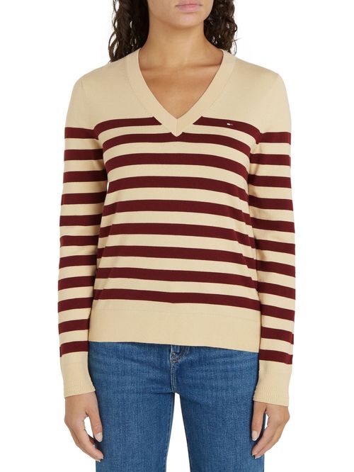 SWEATER CO JERSEY STITCH V-NK SWEATER TH