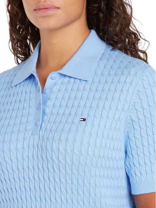 SWEATER CO CABLE FINE GG POLO SWEATER TH