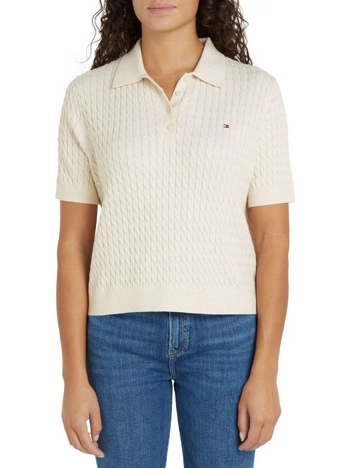 SWEATER CO CABLE FINE GG POLO SWEATER TH